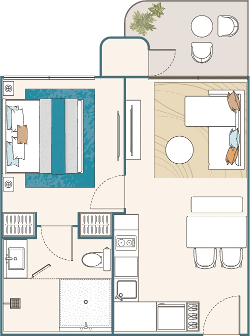 1 Bedroom layout