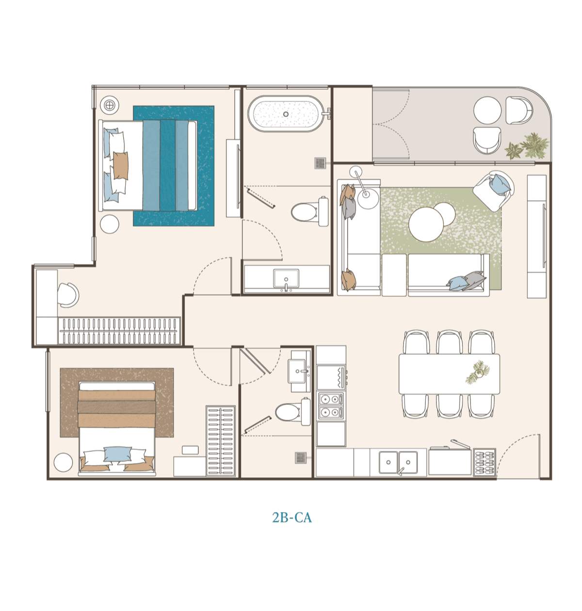 2 Bedroom Type C layout
