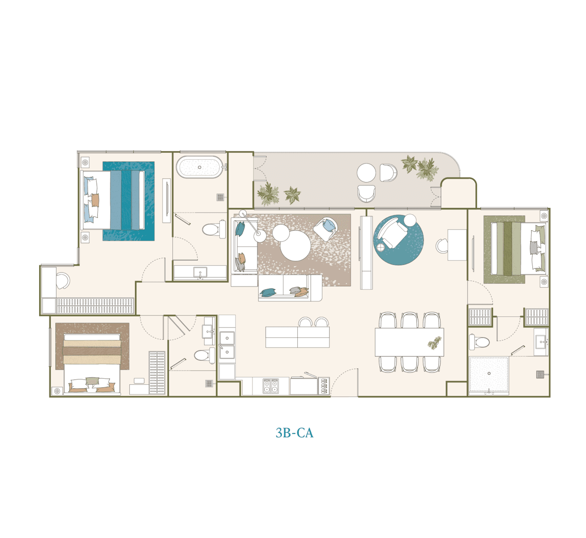 3 Bedroom layout